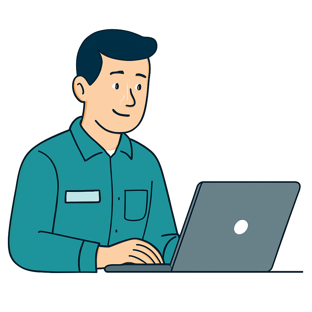 Man met laptop
